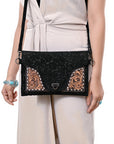 Genuine Leather Crossbody Hand Tooled Bag For Western Style Women With Convenience