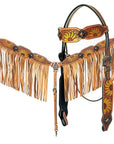 AMERICAN DARLING Western Horse Headstall Breast Collar Set American Leather