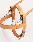 HILASON Guide Dog Harness Brown Padded Genuine Leather with Handle Tan | Dog Harness with Adjustable Straps | Dog Harness with Handle for Training | Breathable Dog Harness | Therapy Dog Harness