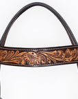 Bar H Equine Western Leather Headstall & Breast Collar Floral Dark Brown