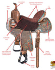 Durable Flexible Tree Western Trail Saddle For All Day Comfortable Outdoor Rides