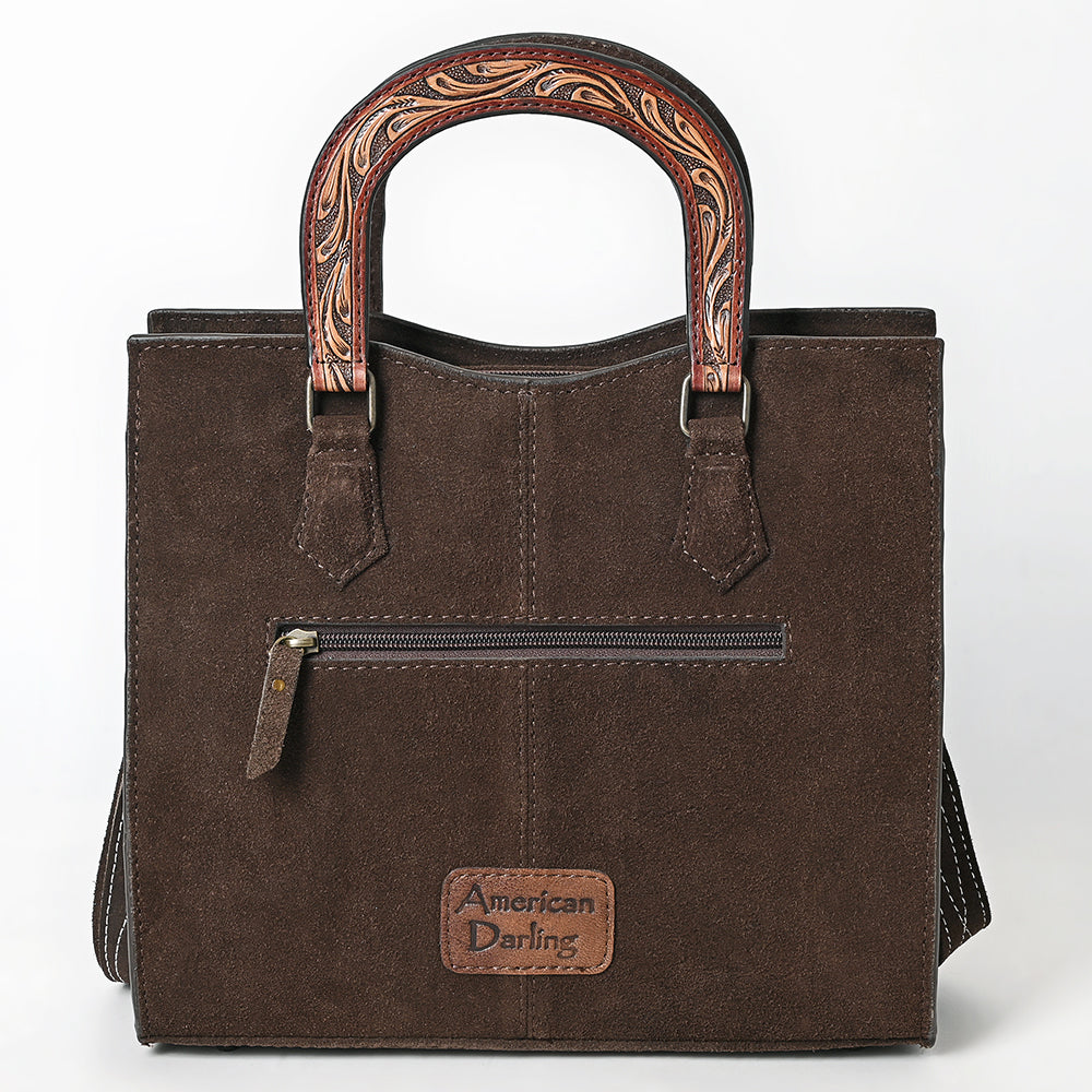 American Darling Tote Hand Tooled Suede Genuine Leather Women Bag Western Handbag Purse