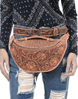 American Darling Fanny Pack Hand Tooled Genuine Western Leather Women Bag Handbag Purse |