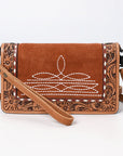 American Darling ADBG1653 Cross Body Hand Tooled Suede Genuine Western Leather Women Bag Western Handbag Purse