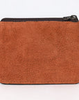 American Darling ADBG1655 Card-Holder Suede Genuine Western Leather Women and Men Zipper Pocket