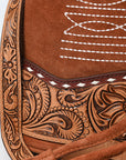 American Darling ADBG1656 Bucket Hand Tooled Suede Genuine Western Leather Women Bag Western Handbag Purse