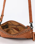 American Darling ADBG1662 Cross Body Hand Tooled Suede Genuine Western Leather Women Bag Western Handbag Purse