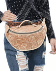 American Darling Fanny Pack Hand Tooled Genuine Western Leather Women Bag Handbag Purse |