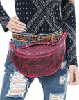 American Darling Fanny Pack Hand Tooled Genuine Western Leather Women Bag Handbag Purse |