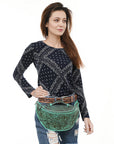 American Darling Fanny Pack Hand Tooled Genuine Western Leather Women Bag Handbag Purse |