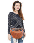 American Darling Fanny Pack Hand Tooled Genuine Western Leather Women Bag Handbag Purse |