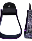 HILASON 3" Neck Western Aluminium Horse Stirrups Floral Engraved