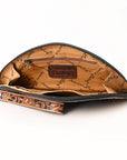 American Darling Western Leather Taco Bag with Quilted Build Hand-Tooled Accents Genuine Leather and Secure YKK Closure