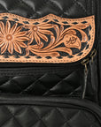 American Darling Genuine Leather Hand-Tooled Floral Quilted Backpack Bag Travel Purse with YKK Zipper