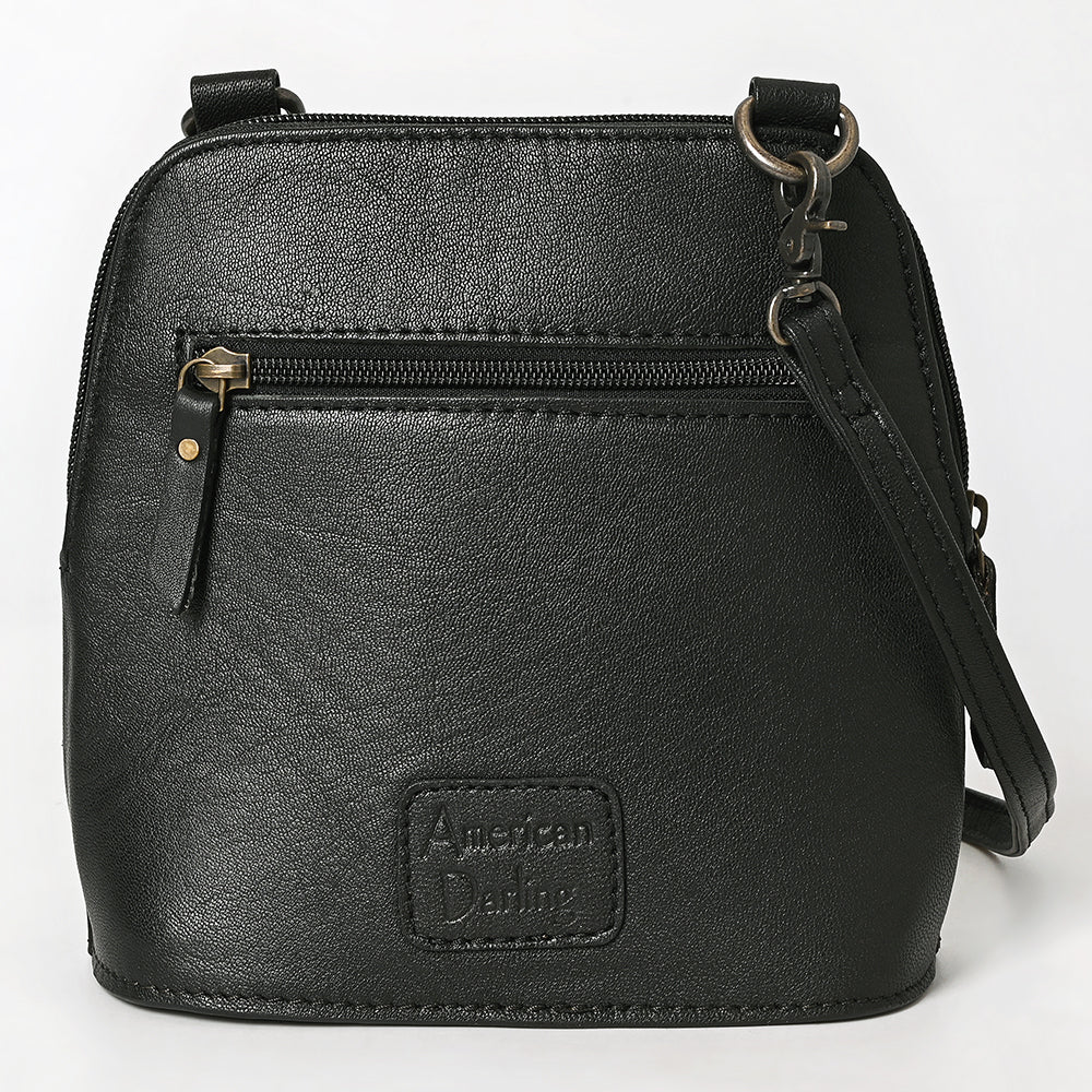 American Darling Western Cross Body Bag Handcrafted from Quilted &amp; Hand-Tooled Genuine Leather | Floral Carved Accent, Buckstitch &amp; YKK Zipper