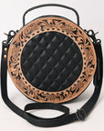 ADBG1684 Canteen Hand Tooled Genuine Western Leather Women Bag