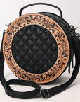 ADBG1684 Canteen Hand Tooled Genuine Western Leather Women Bag