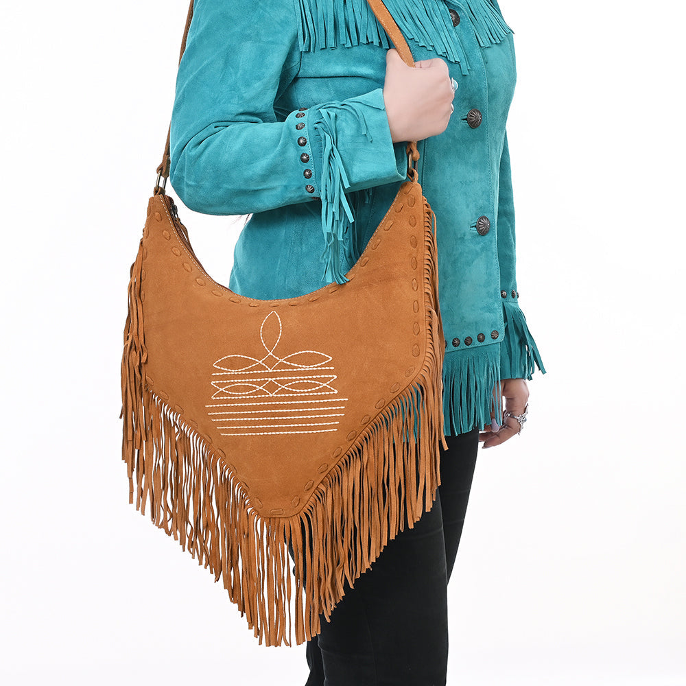 American Darling Small Crossbody Suede Genuine Leather Women's Bag Western Handbag Purse |