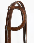 Hilason Western Horse American Genuine Leather Headstall Brown Stainless Steel Hardware
