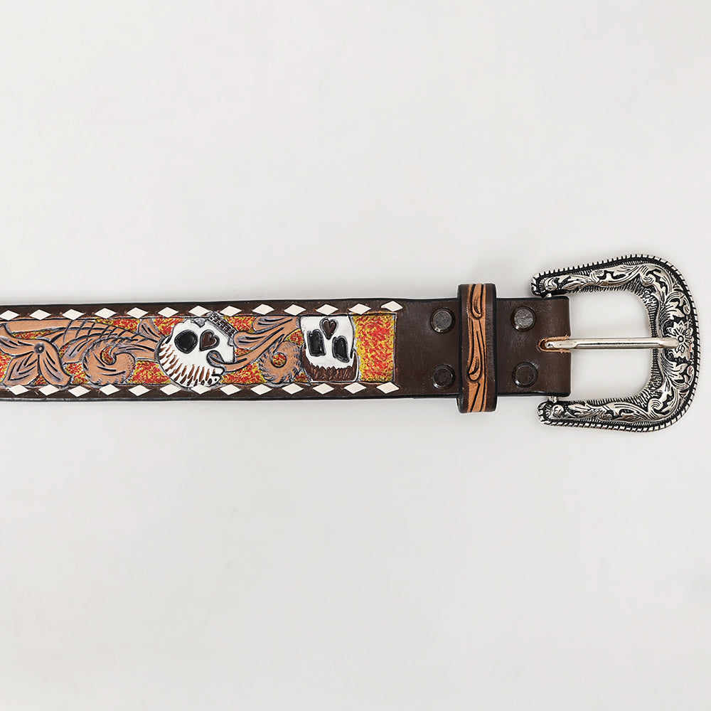 American Darling ADBLF151-L Beautifully Hand Tooled Genuine American Leather Belt Men and  Women
