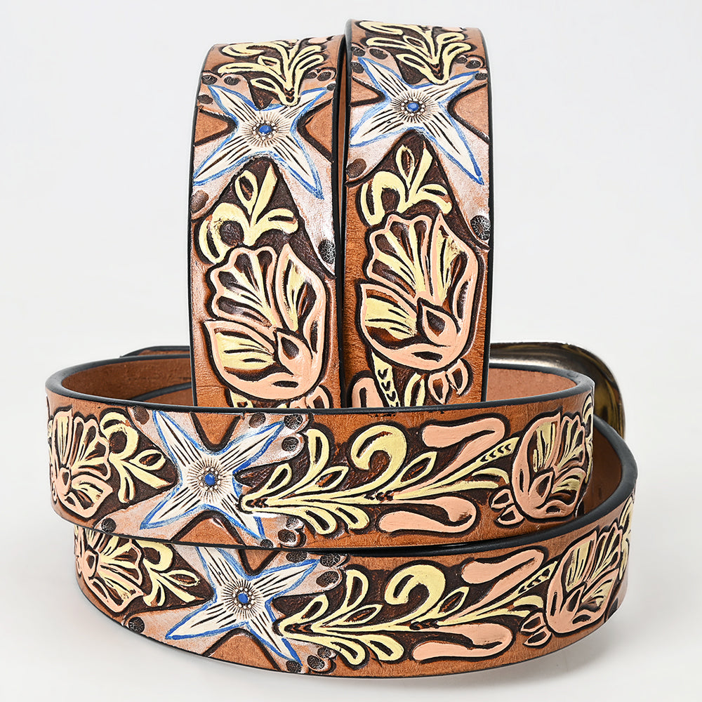 American Darling Beautifully Hand Tooled Genuine American Leather Belt Men and  Women