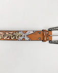 American Darling ADBLF157-L Beautifully Hand Tooled Genuine American Leather Belt Men and  Women