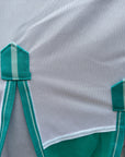 66 In - 84 In Hilason Horse Fly Sheet With Neck  Uv Protect Mesh Bug Mosquito Summer White/Turquoise