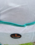 66 In - 84 In Hilason Horse Fly Sheet With Neck  Uv Protect Mesh Bug Mosquito Summer White/Turquoise