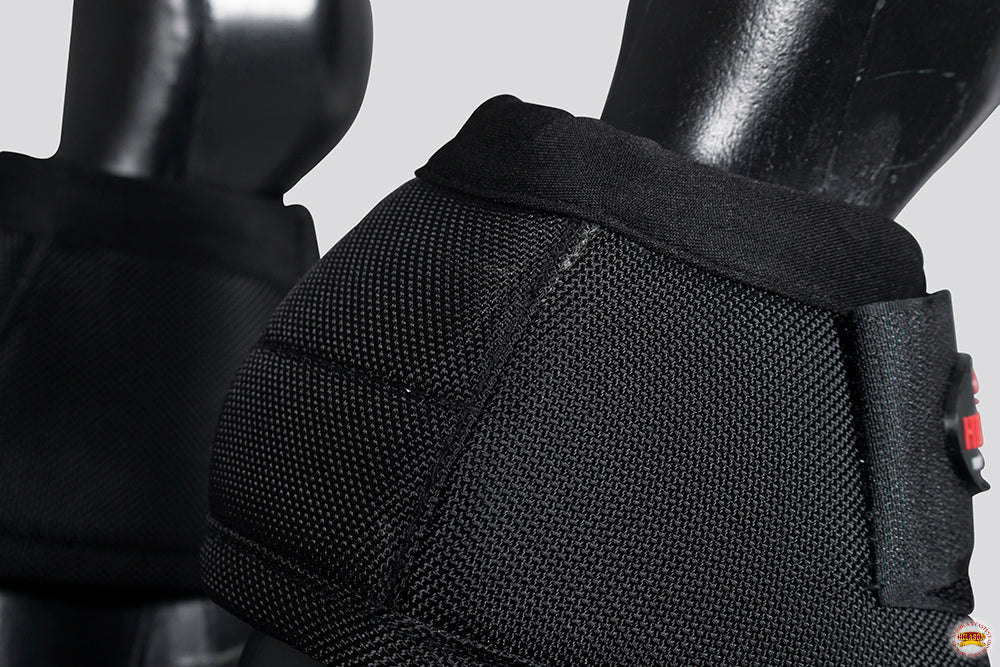 HILASON Ballistic Overreach Bell Boots for Horses Protective, Shock Absorbing, Durable &amp; Comfortable Quick Wrap Hook Loop