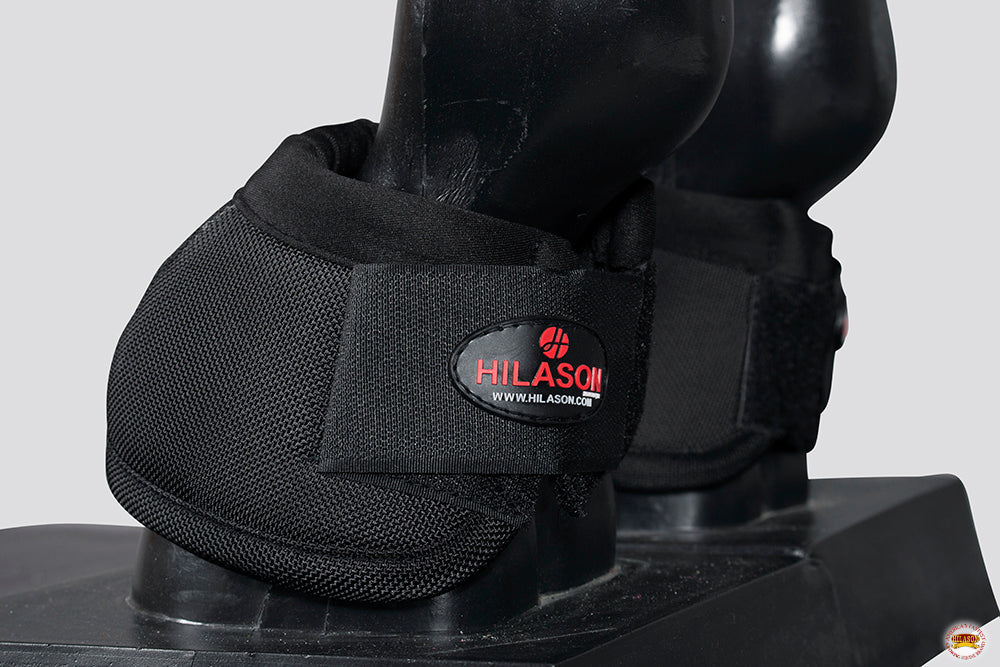 HILASON Ballistic Overreach Bell Boots for Horses Protective, Shock Absorbing, Durable &amp; Comfortable Quick Wrap Hook Loop