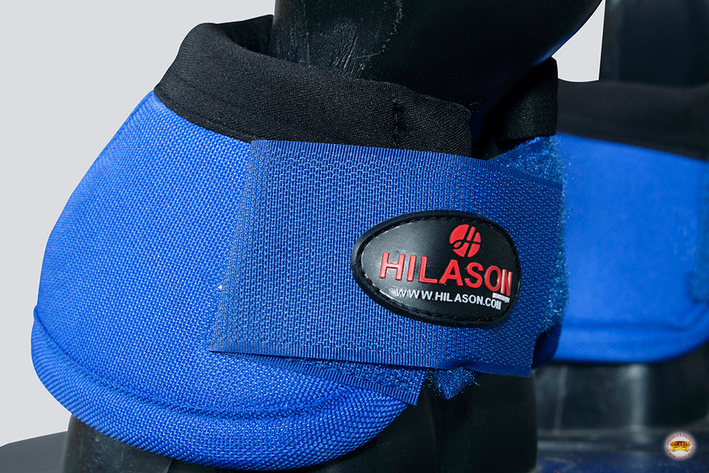 HILASON Ballistic Overreach Bell Boots for Horses Protective, Shock Absorbing, Durable &amp; Comfortable Quick Wrap Hook Loop