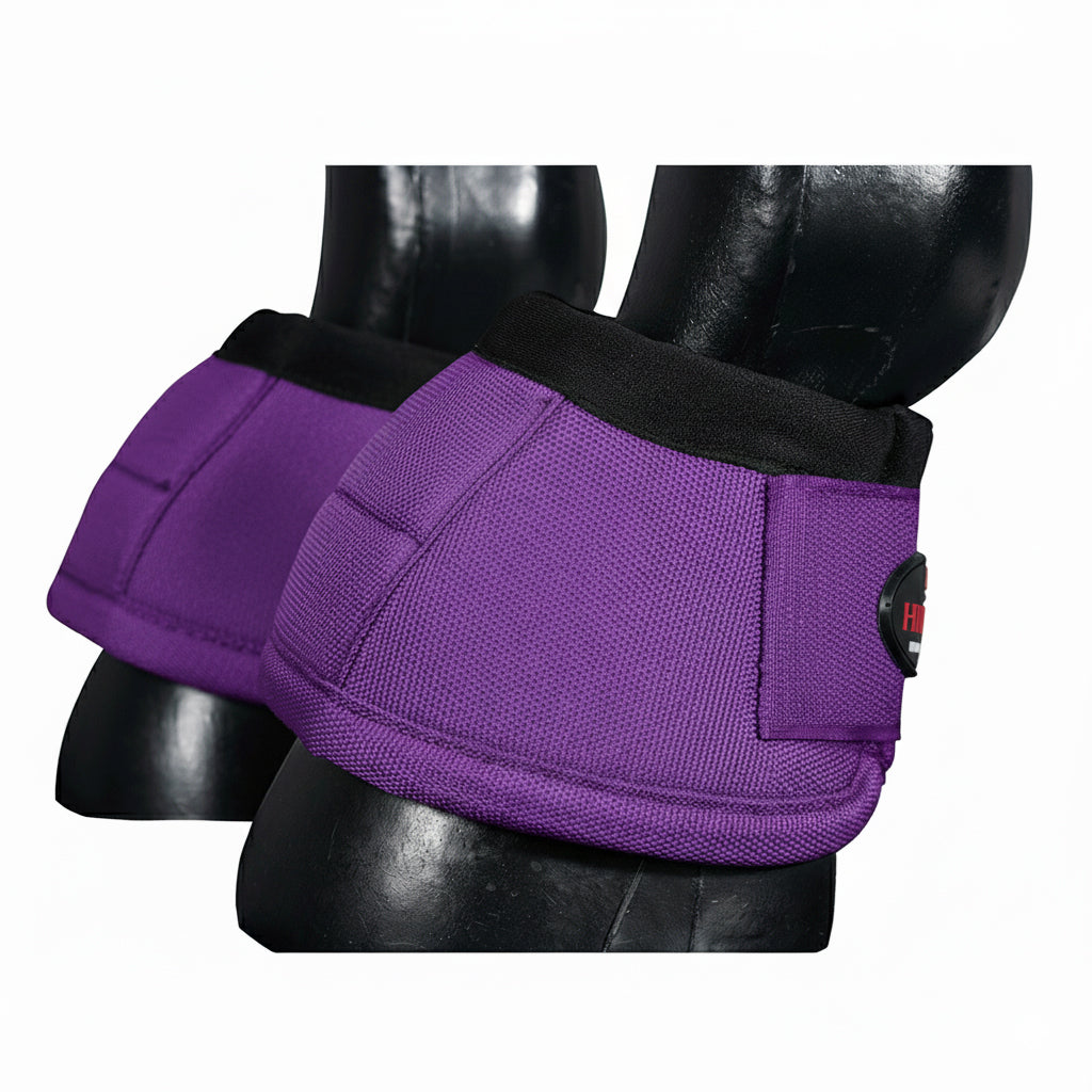 HILASON Ballistic Overreach Bell Boots for Horses Protective, Shock Absorbing, Durable &amp; Comfortable Quick Wrap Hook Loop