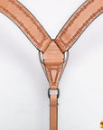 HILASON Western Horse Headstall Breast Collar Set Tack Genuine American Leather Barb Wire Tan