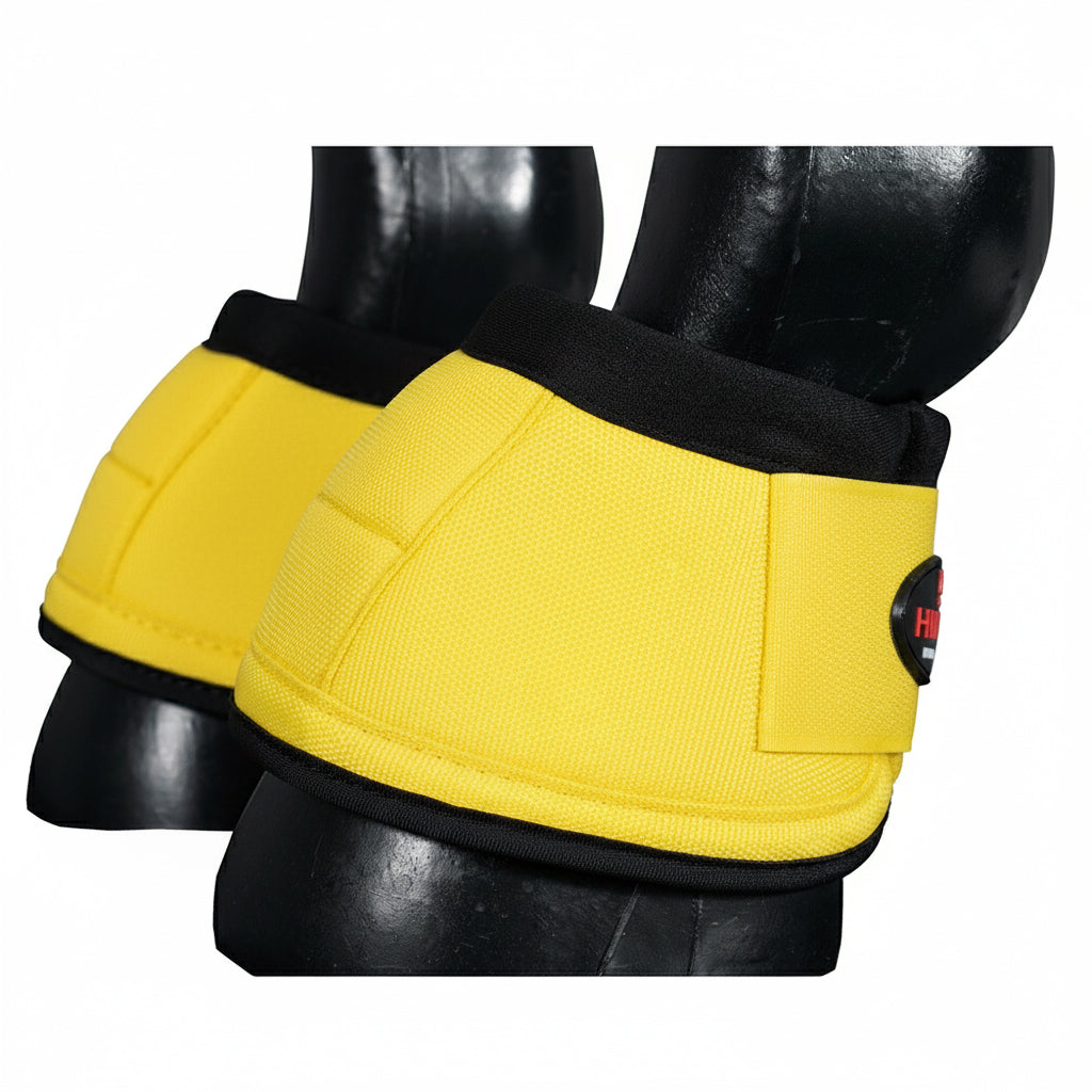 HILASON Ballistic Overreach Bell Boots for Horses Protective, Shock Absorbing, Durable &amp; Comfortable Quick Wrap Hook Loop