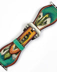 American Darling Hand Tooled I watch Strap Genuine Leather With Beautiful Cactus Hand Painted Smart Watch Strap
