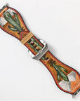 American Darling I watch Strap Genuine Leather With Beautiful Cactus Hand Painted Smart Watch Strap