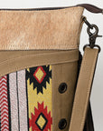 OHLAY Clutch Hair On Upcycled Canvas  Genuine Leather Women Bag Western Handbag Purse