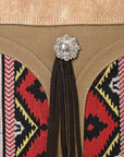 OHLAY Clutch Hair On Upcycled Canvas  Genuine Leather Women Bag Western Handbag Purse