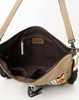 OHLAY Clutch Hair On Upcycled Canvas  Genuine Leather Women Bag Western Handbag Purse