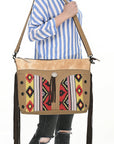 OHLAY Clutch Hair On Upcycled Canvas  Genuine Leather Women Bag Western Handbag Purse