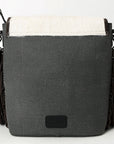 OHLAY Tote Hair On Upcycled Canvas  Genuine Leather Women Bag Western Handbag Purse