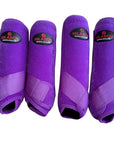 L M S Hilason Horse Front Rear Hind Leg Sport Boots Set of 4 Purple