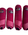 Hilason Wesern Horse Medicine Sports Boots Front Rear Hind Leg 4 Pack Wine