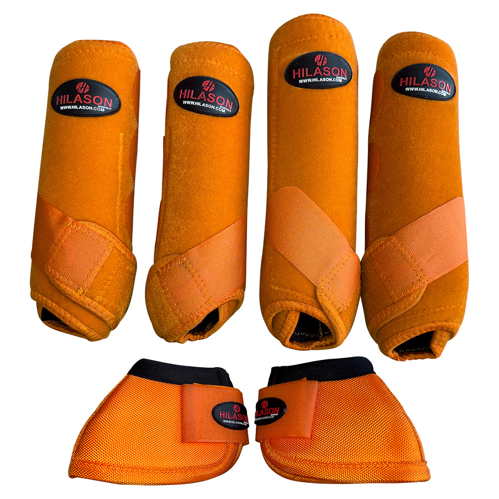 HILASON L M S Horse Front Rear Hind Leg Sport Boots &amp; Bell 6 Pack | Jumping