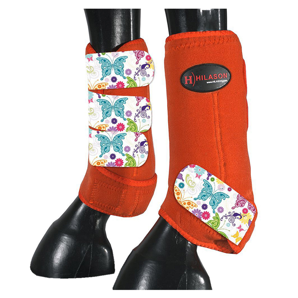 HILASON L M S Horse Rear Hind Leg Sport Boots Printed Hind Rear Leg Boots