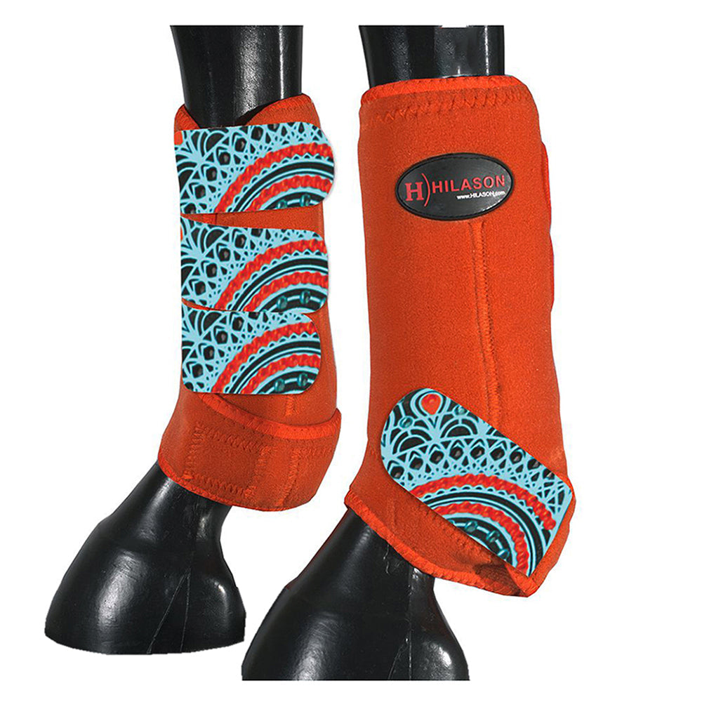 HILASON L M S Horse Rear Hind Leg Sport Boots Printed Hind Rear Leg Boots