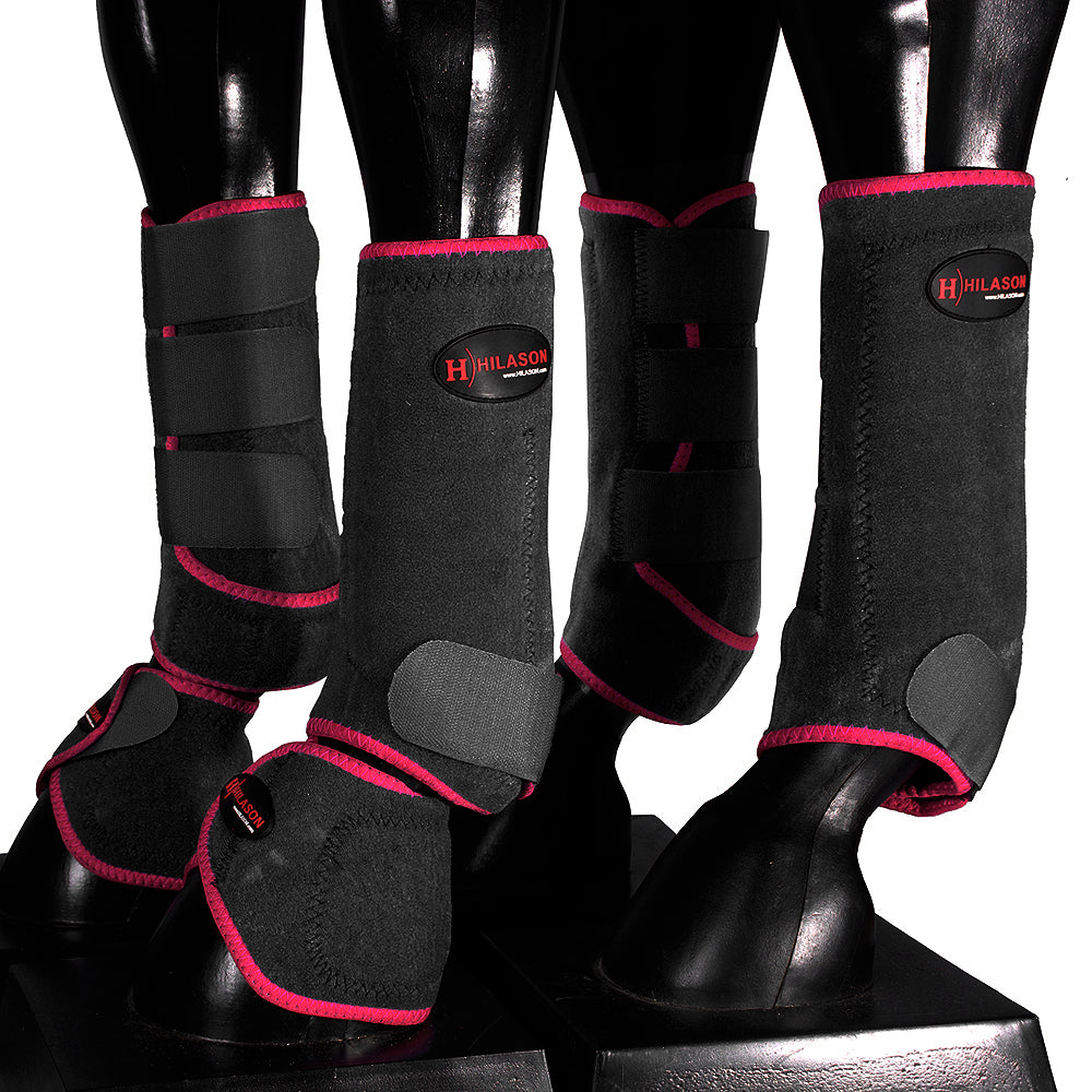 HILASON L M S Horse Front Rear Hind Leg Sport Boots &amp; Bell Boots 6 Pack