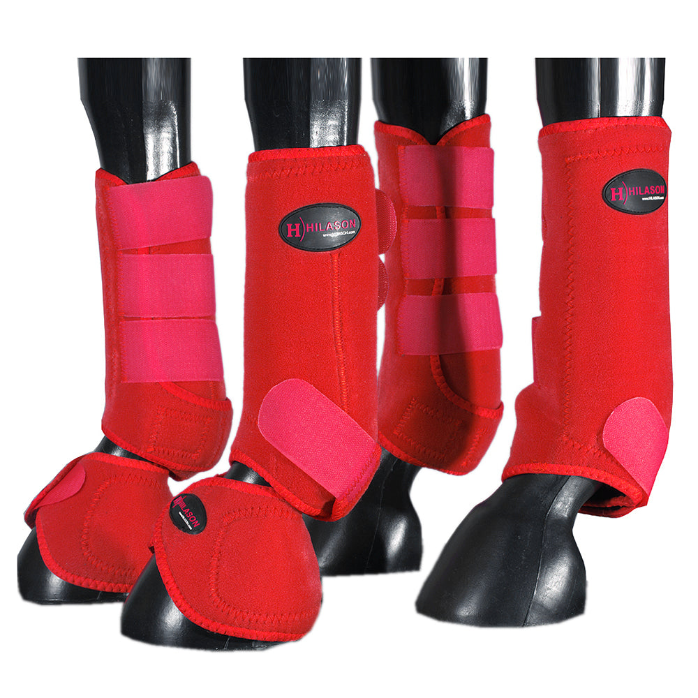 HILASON L M S Horse Front Rear Hind Leg Sport Boots &amp; Bell 6 Pack | Jumping