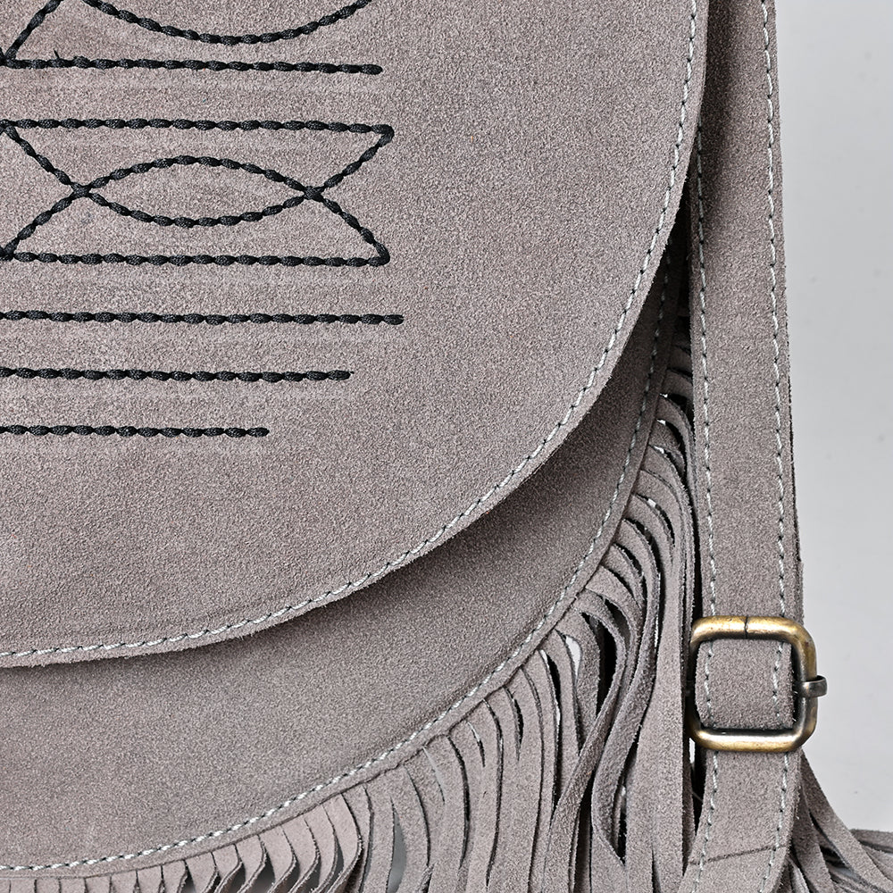 American Darling Crossbody Genuine Suede Leather Women's Bag Western Handbag Purse | Hand tooled