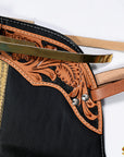 Hilason Western Pro Rodeo Bull Riding Chaps Leather Youth Kid